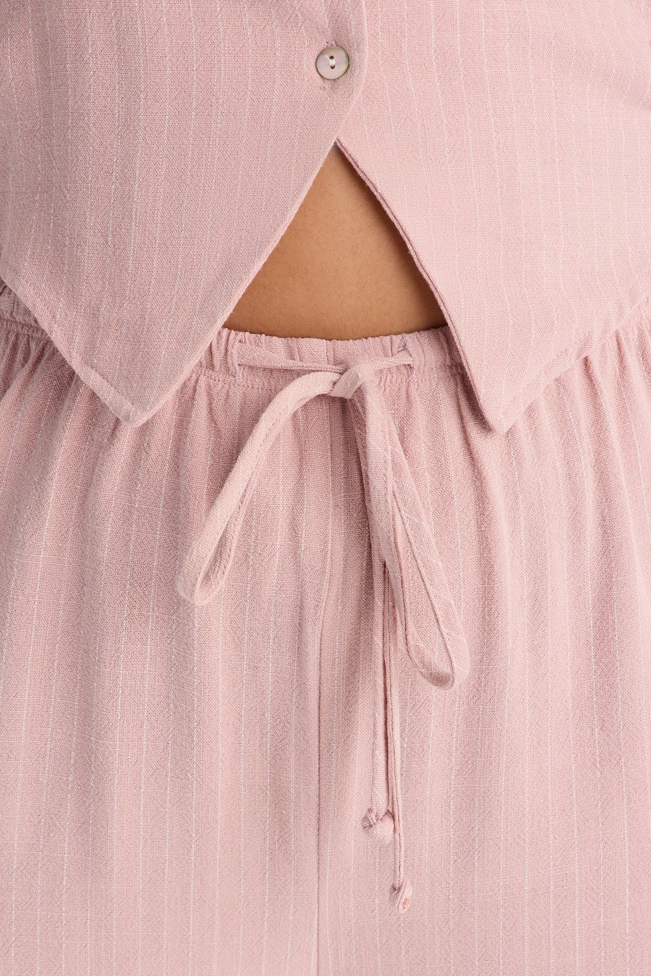 Girl Gone Wild Pinstripe Low Rise Wide Leg Pant 30″ - Blush