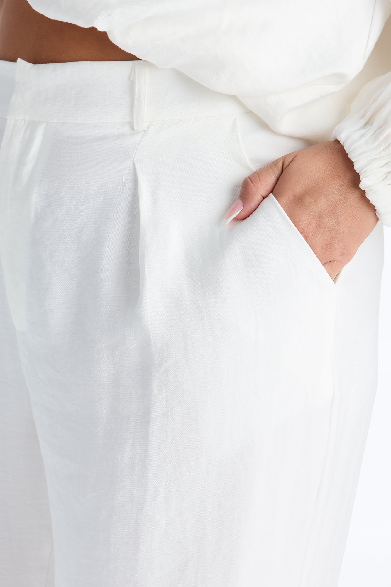 Calliope Linen Straight Leg Trouser Pant - Ivory