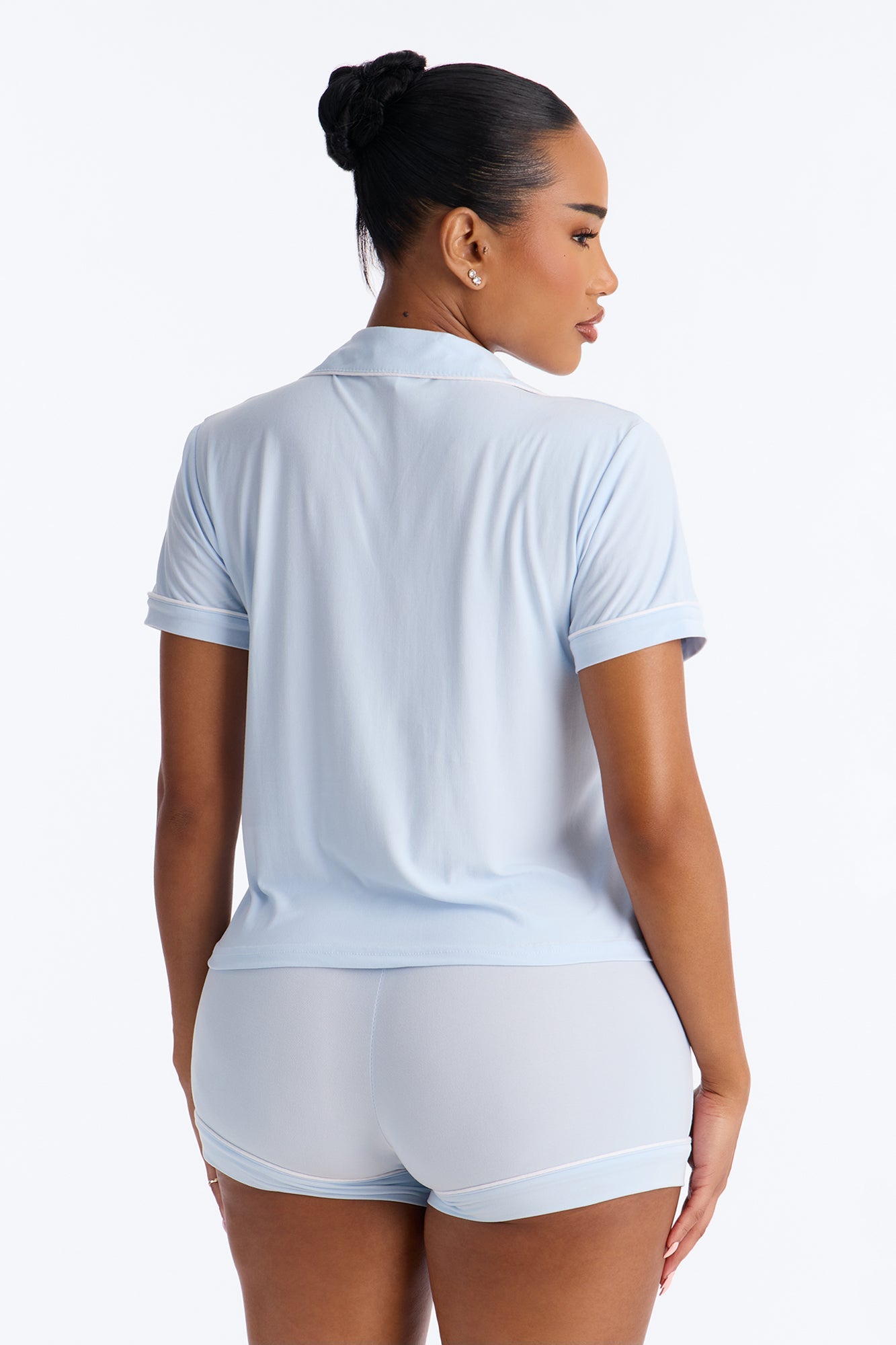 My Bridesmaid Notch Collar PJ Short Set - Light Blue