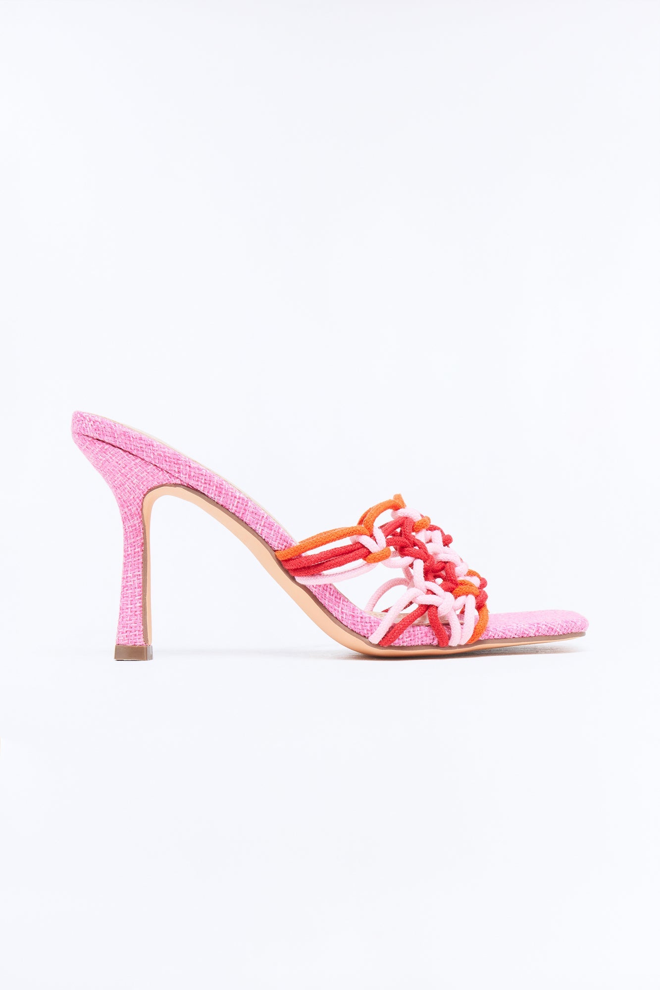 Rosetta Braided Strap Heels - Red