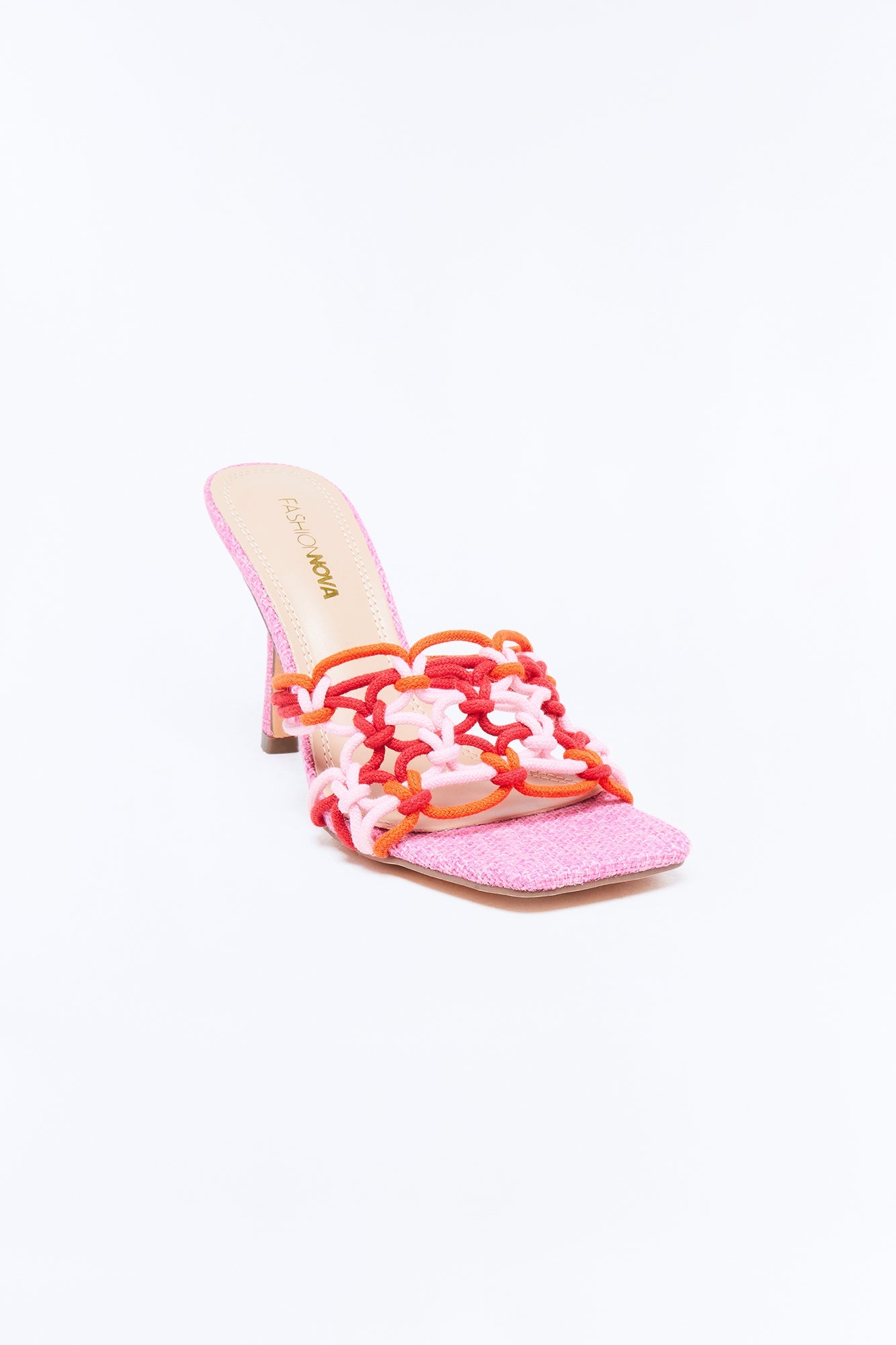 Rosetta Braided Strap Heels - Red