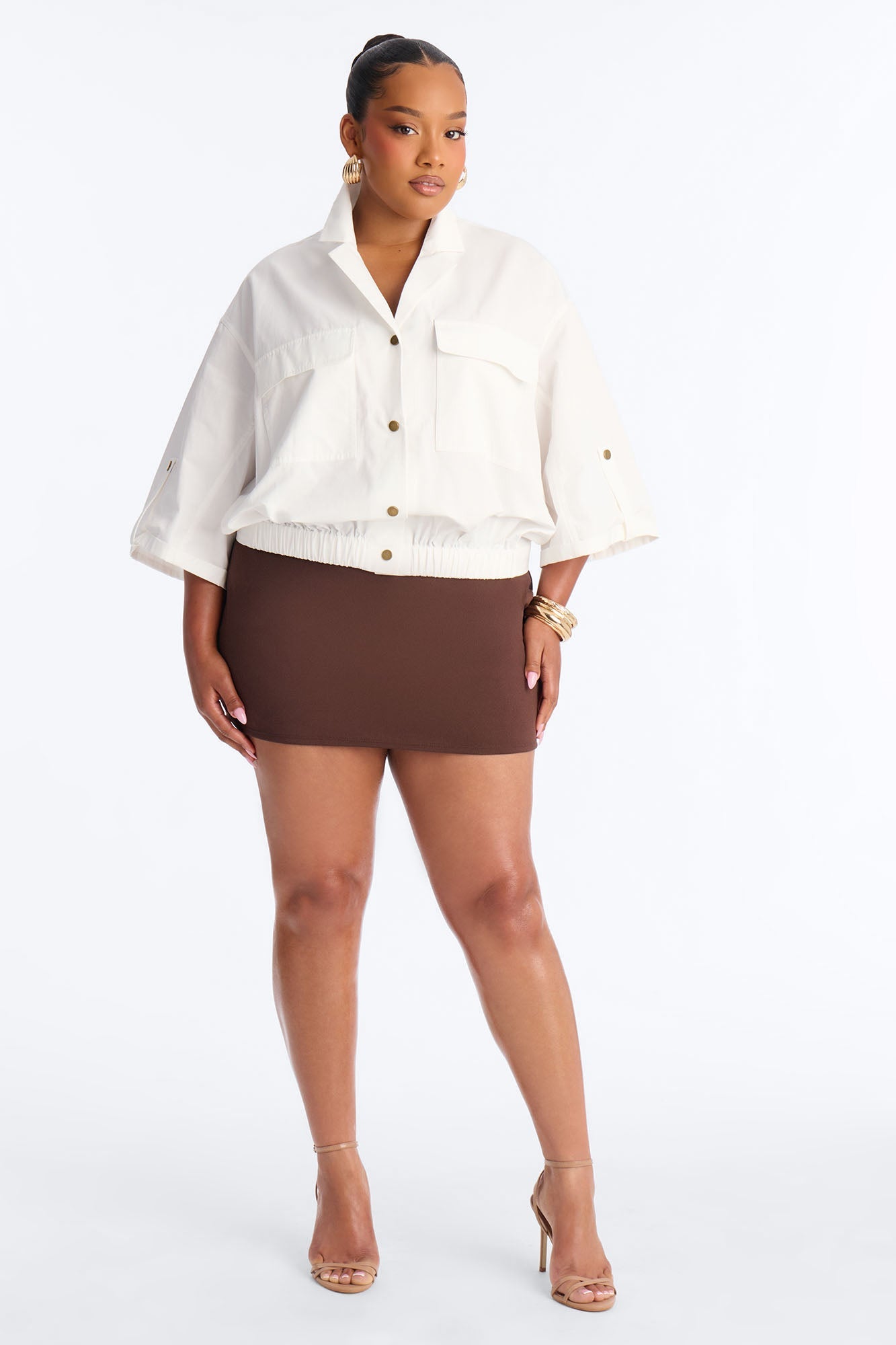 Plans Made Oversized Airflow Shirt - White