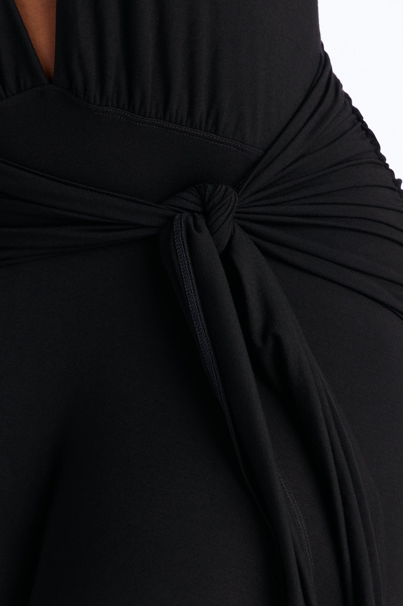 Karla Plunge Capri Catsuit - Black