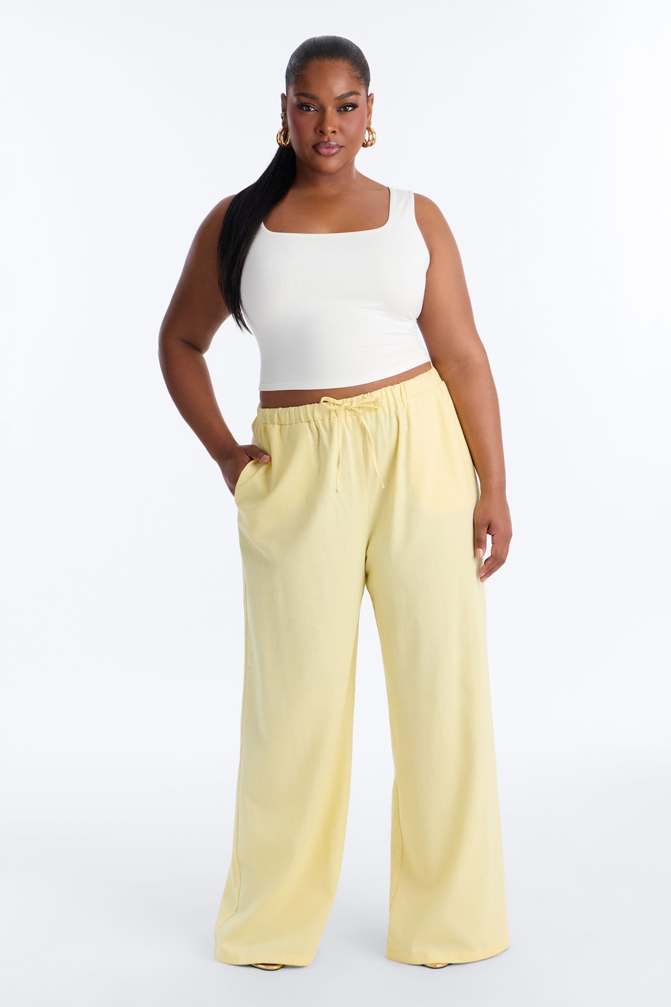 Beach Walks Linen Pant - Butter Yellow