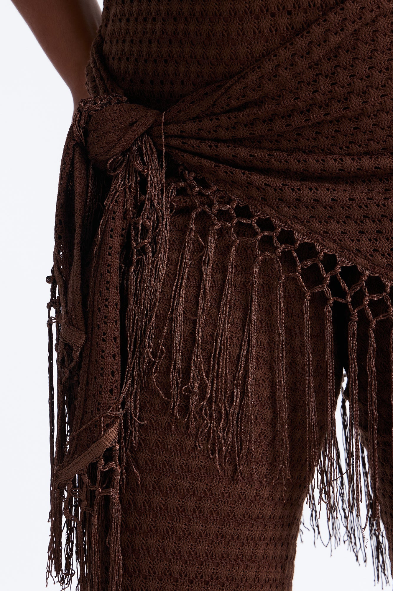 Mariah Jumpsuit And Tie Waist Scarf Set - Chocolate