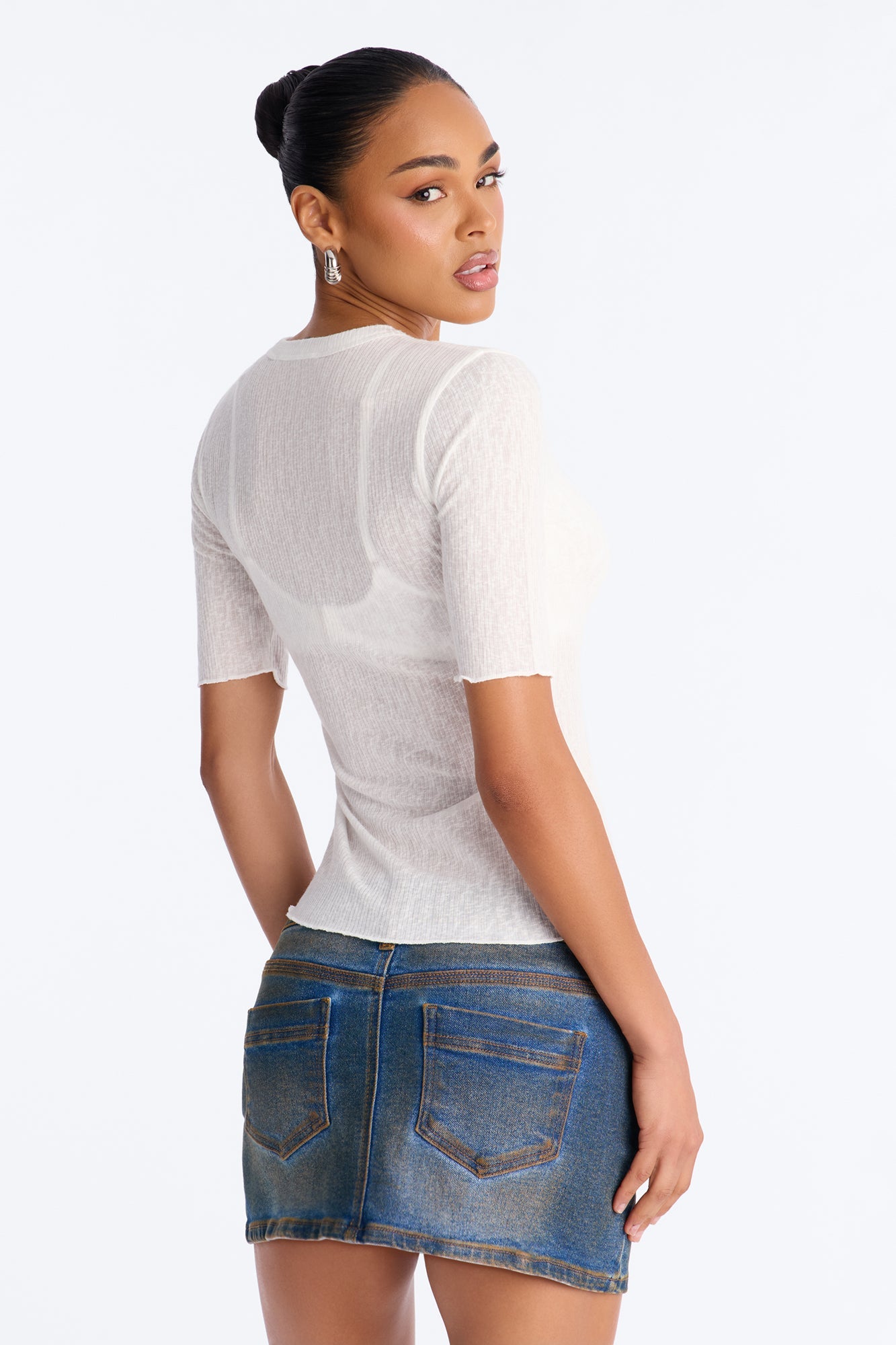Bring You Back Ribbed Baby Tee - Off White