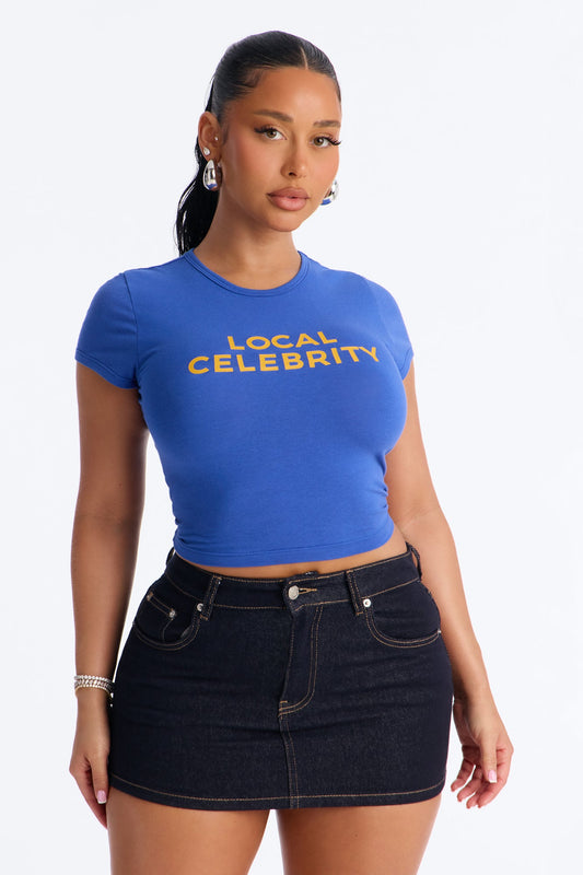 Local Celebrity Baby Tee - Blue