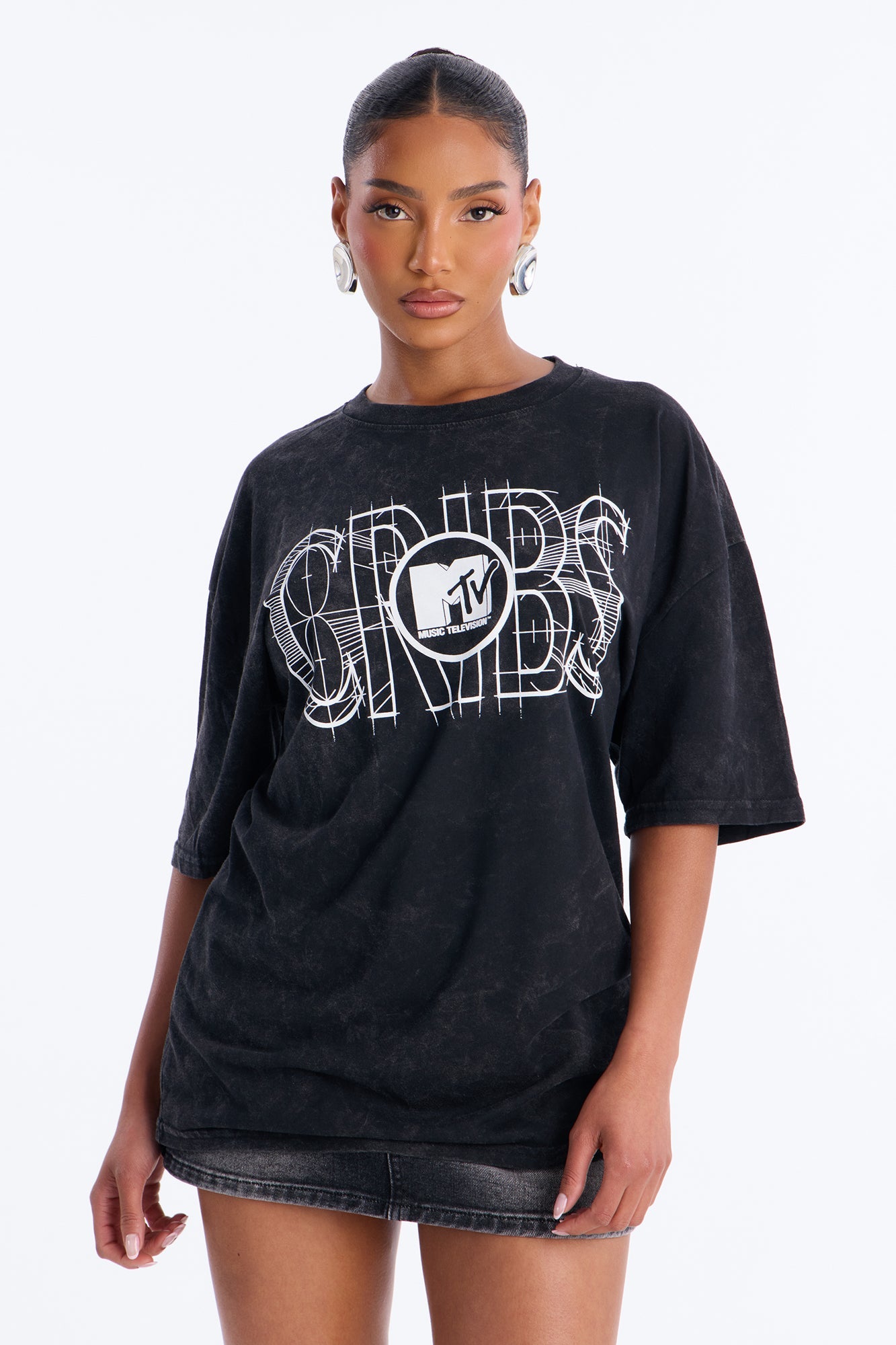 Cribs Oversized Washed Tee - Black Wash