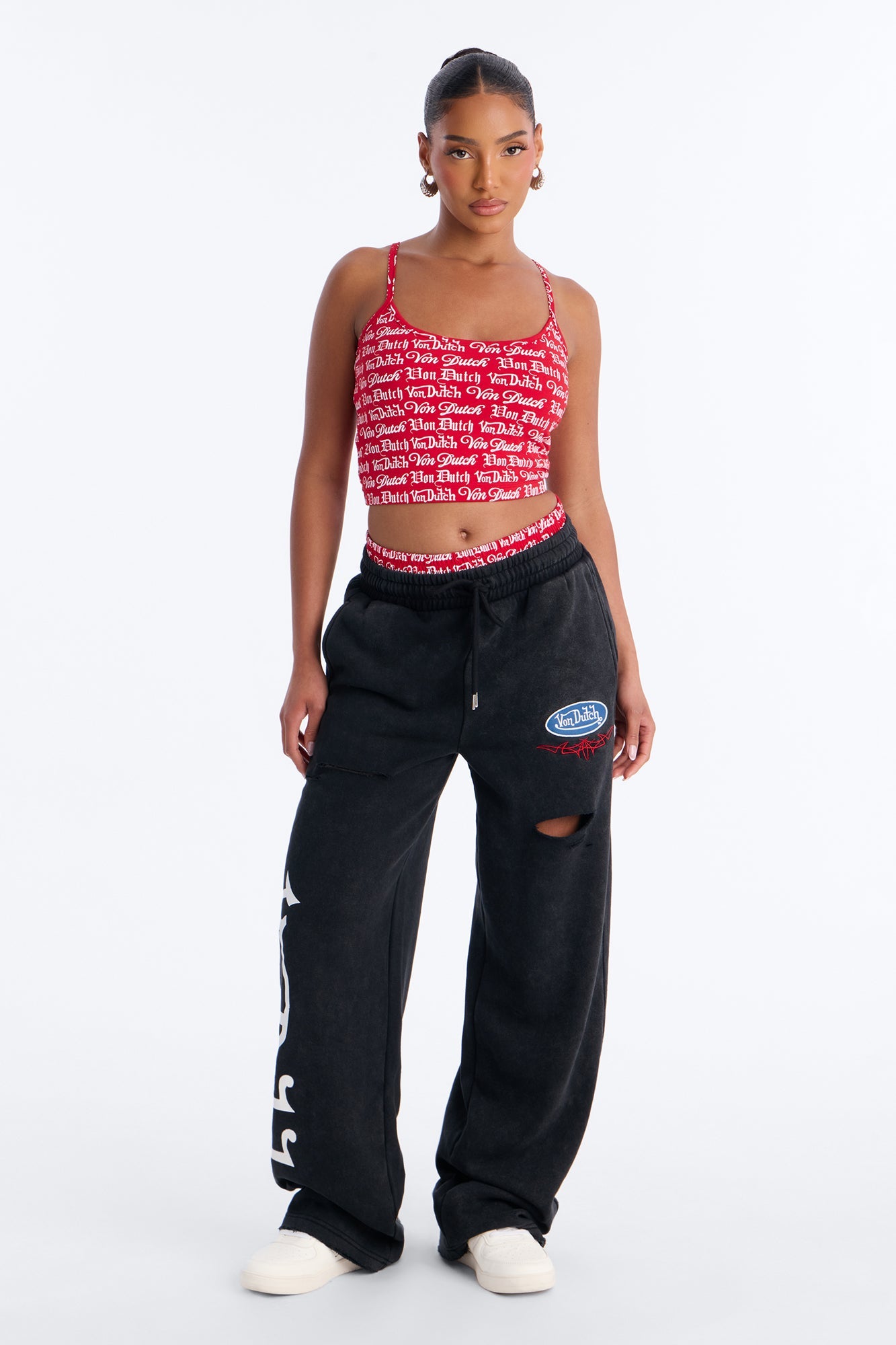 Von Dutch All Over Logo Micro Tank - Red