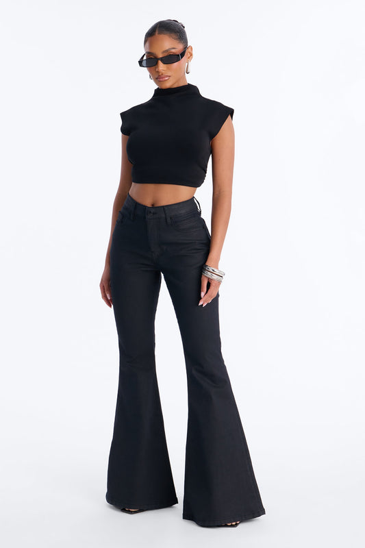 Trinity Mid Rise Flare Pant 33″ - Black Wash