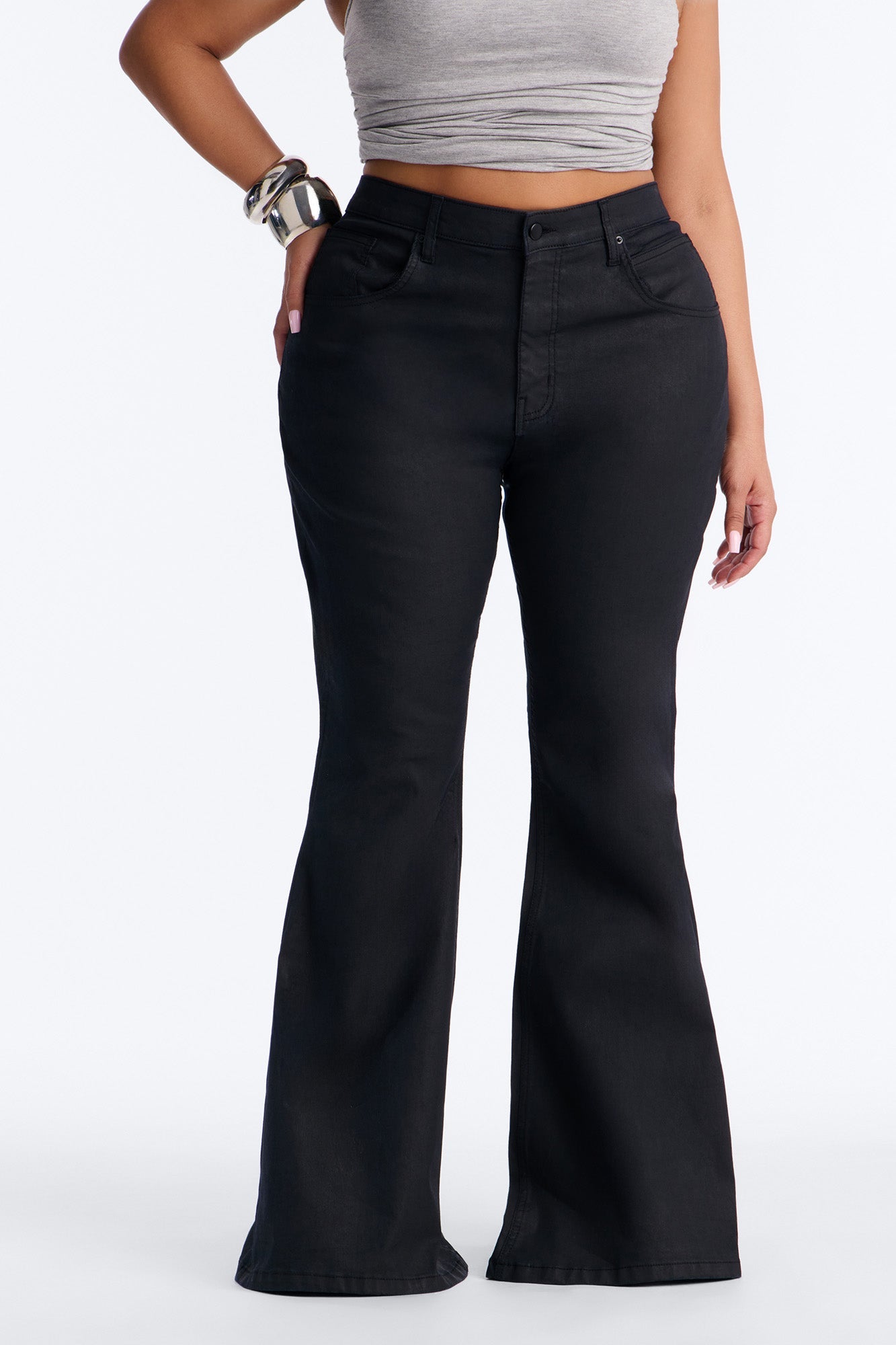 Trinity Mid Rise Flare Pant 33″ - Black Wash