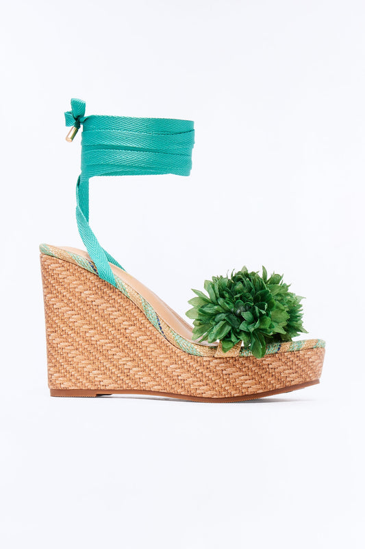 Lomie Flower Wrap Up Wedges - Green