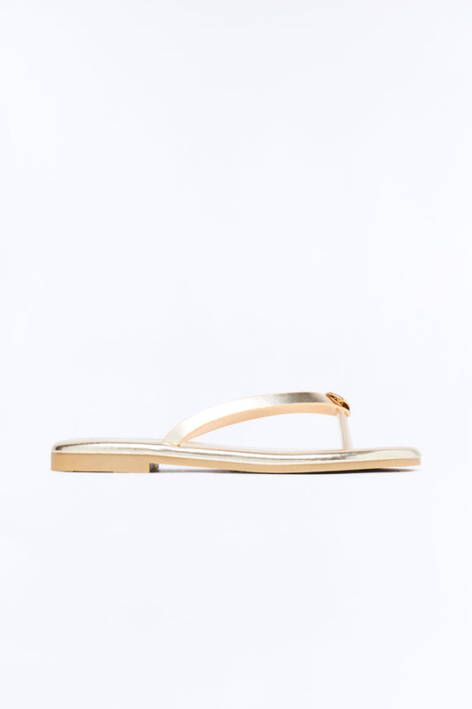 Kacee Stud Flip Flops - Gold