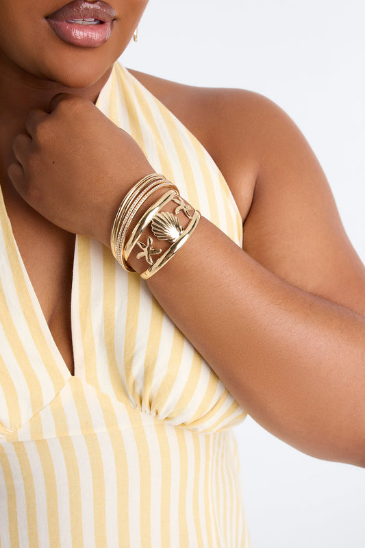 Caribbean Getaway 5 Piece Bracelet Set - Gold