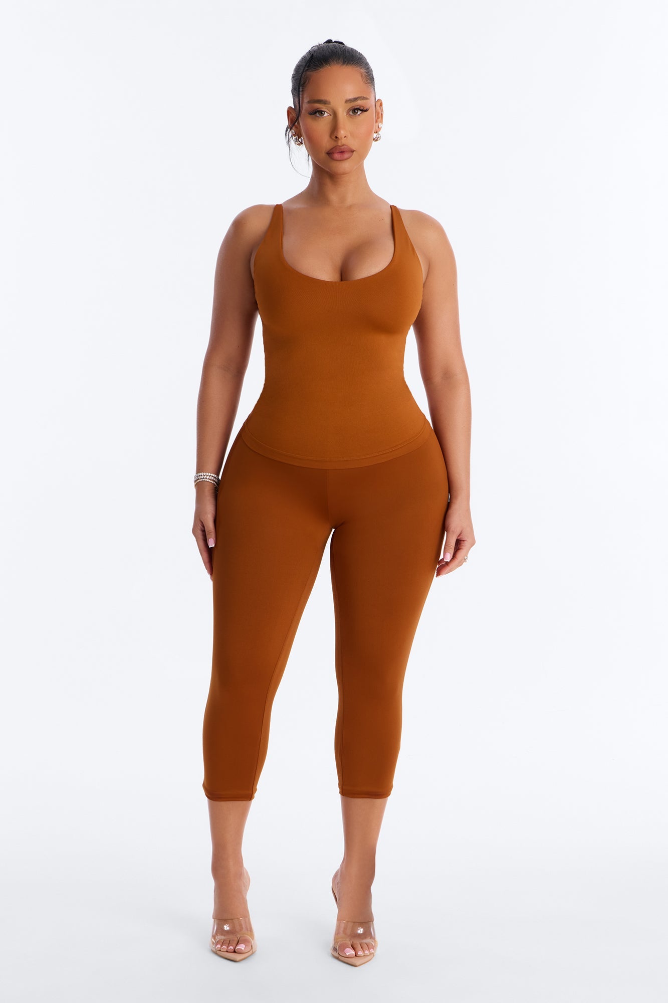 Contour Double Lined Capri Pant - Copper