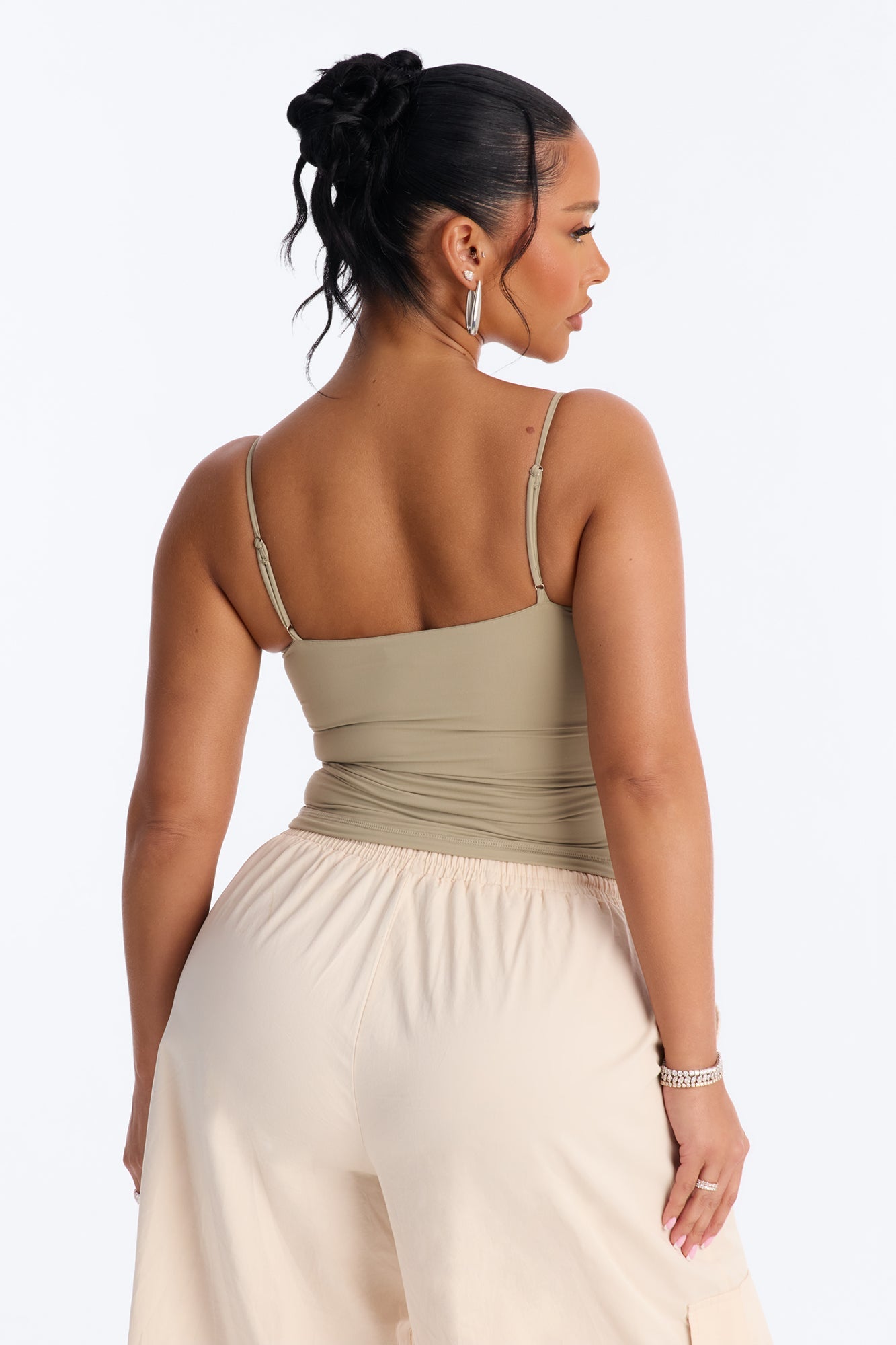 Second Skin Double Lined Twist Cami - Olive