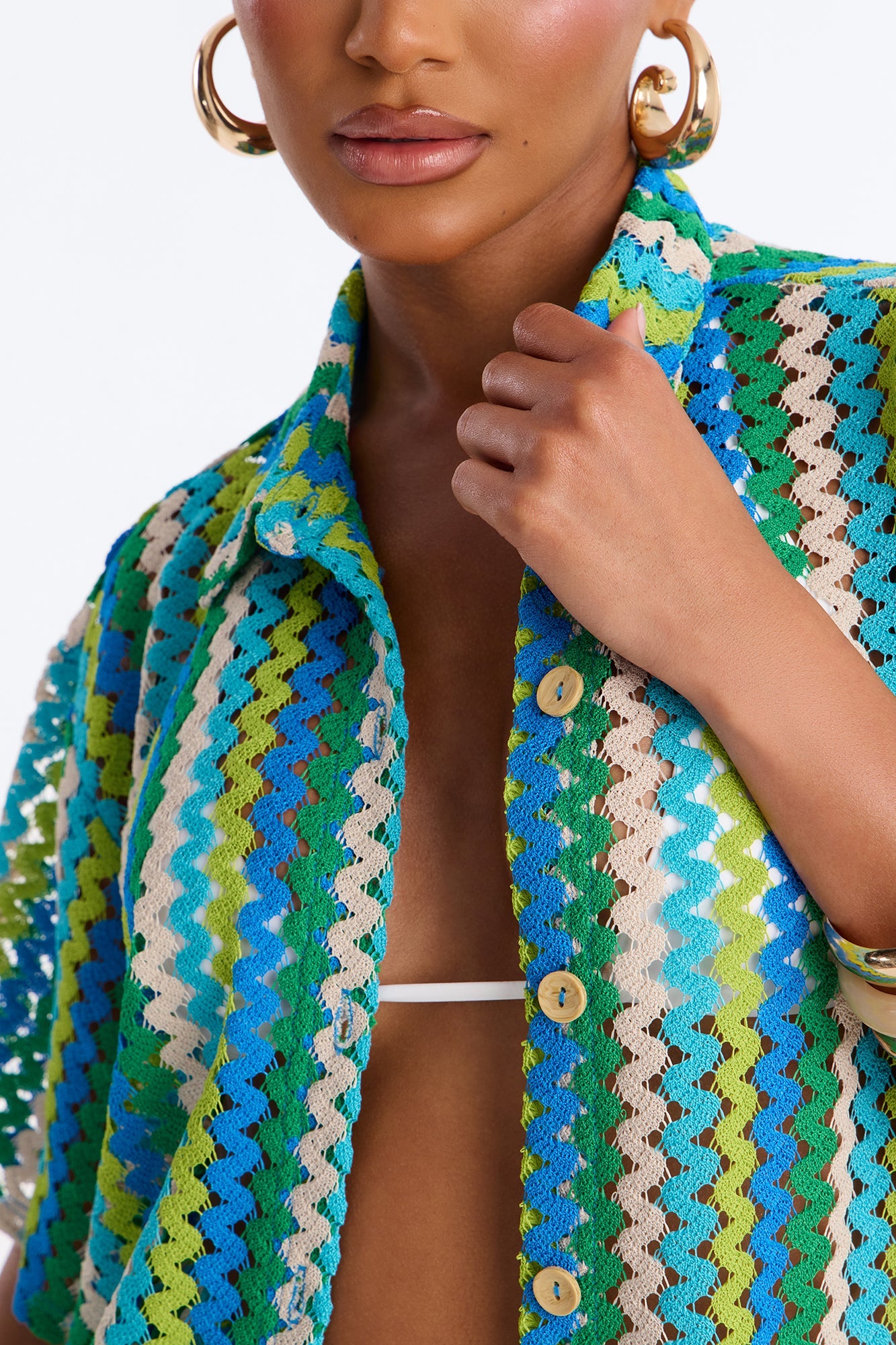 Marimar Crochet Short Set - Green/combo