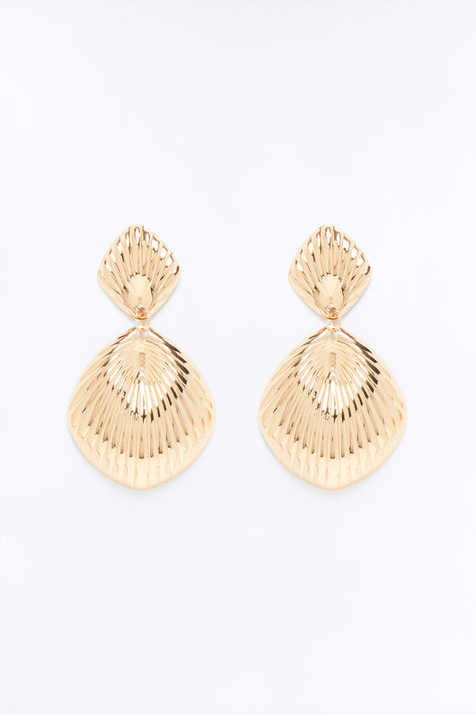No One Cares Hardware Drop Earrings - Gold