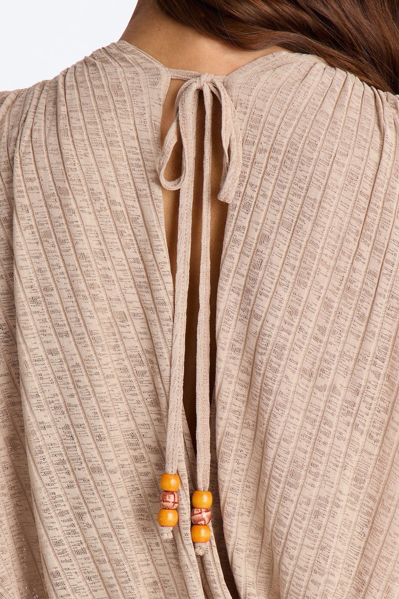 Romy Beaded Wide Leg Slit Jumpsuit - Taupe