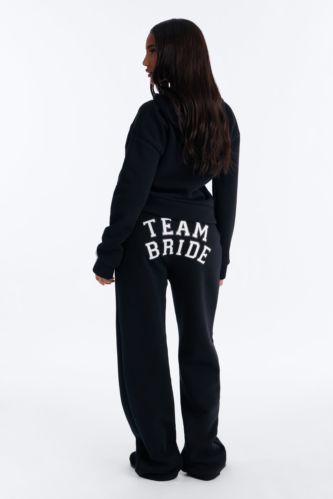 Team Bride PJ Hoodie & Sweatpant Set - Black