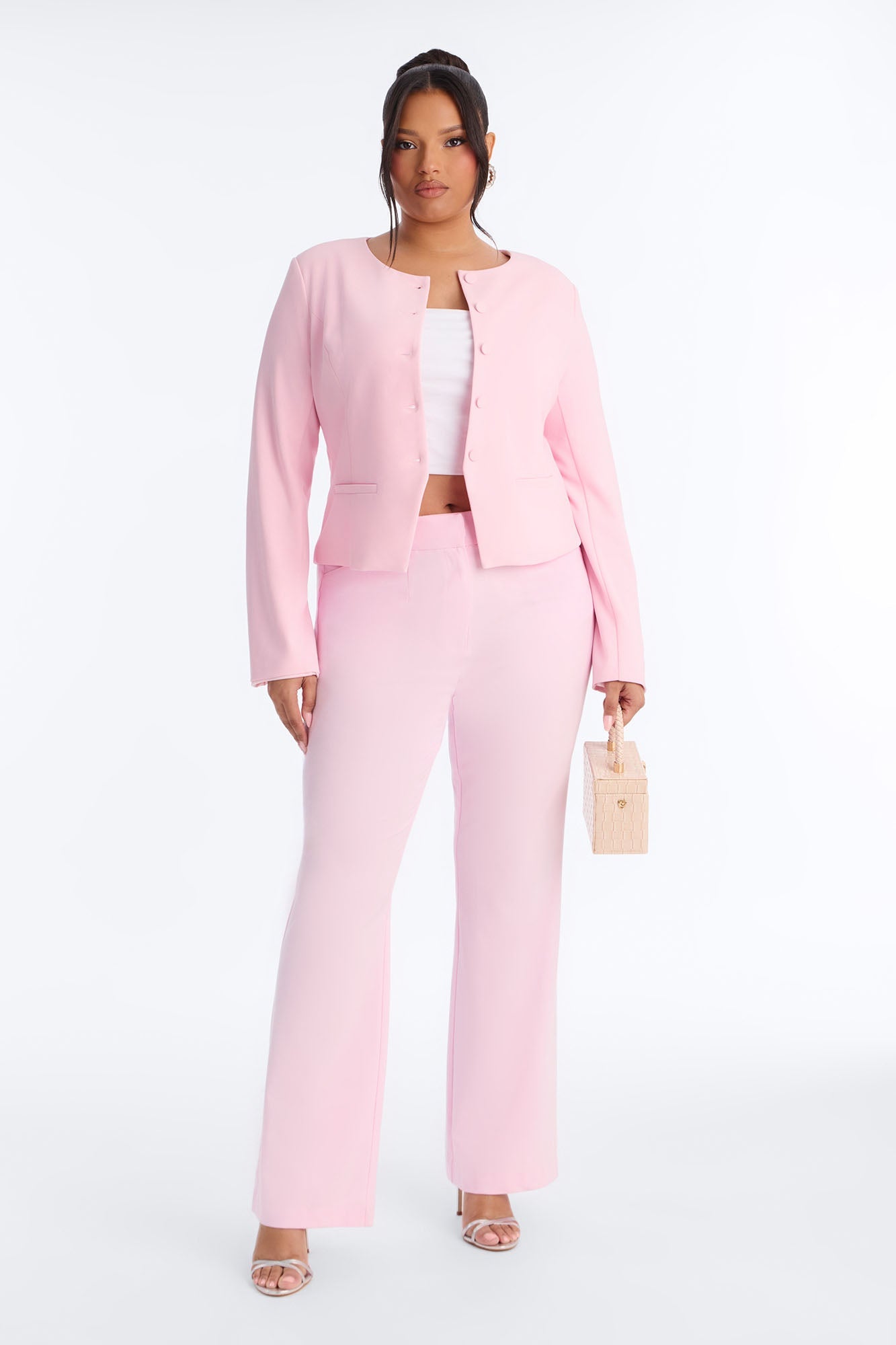 Tasha Dressy High Rise Pants - Light Pink