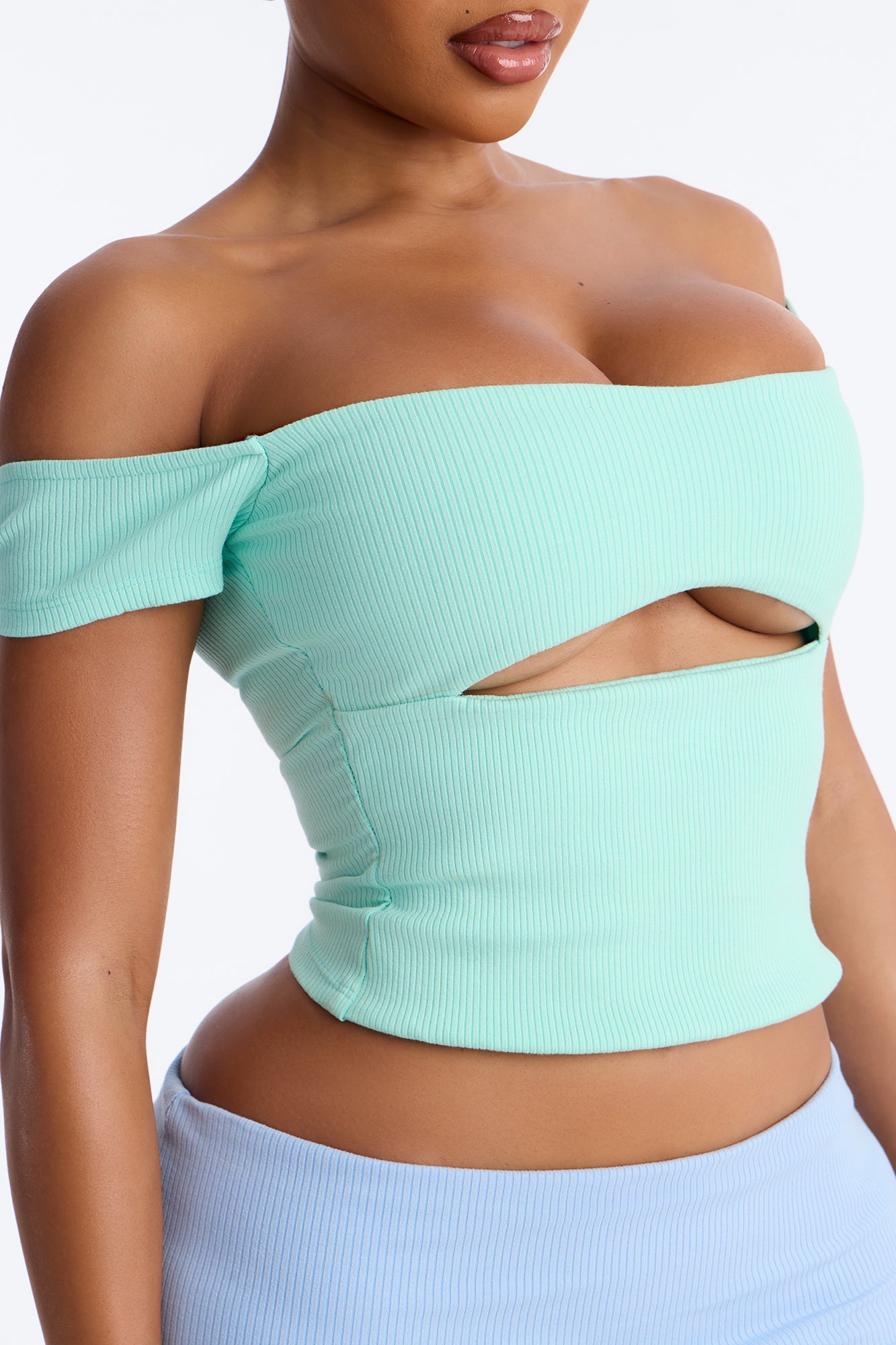 Scarlett Snatched 2 Piece Micro Mini Skort Set - Mint/combo