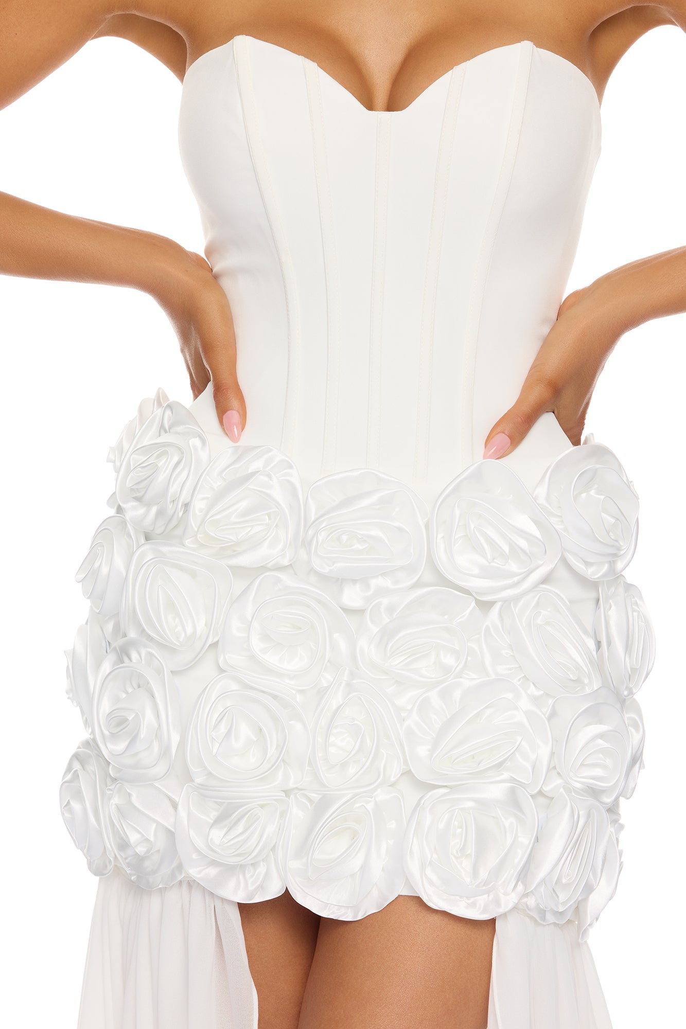 Alessia Floral Applique Maxi Dress - White
