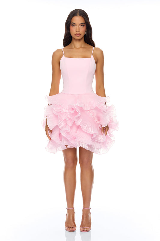 So Popular Ruffle Mini Dress - Pink