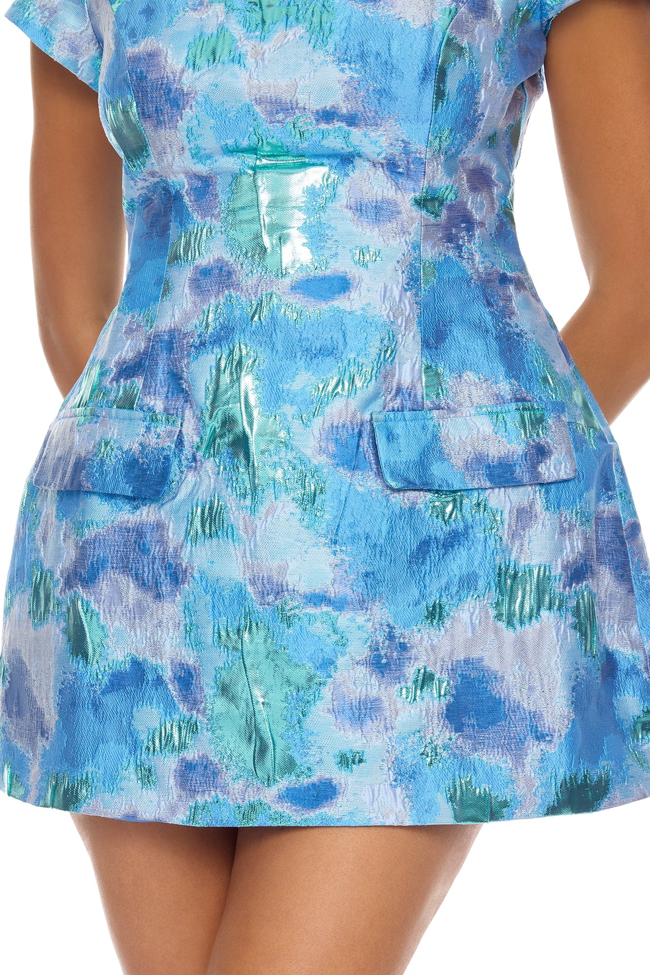 Juliette Jacquard Mini Dress - Blue/combo