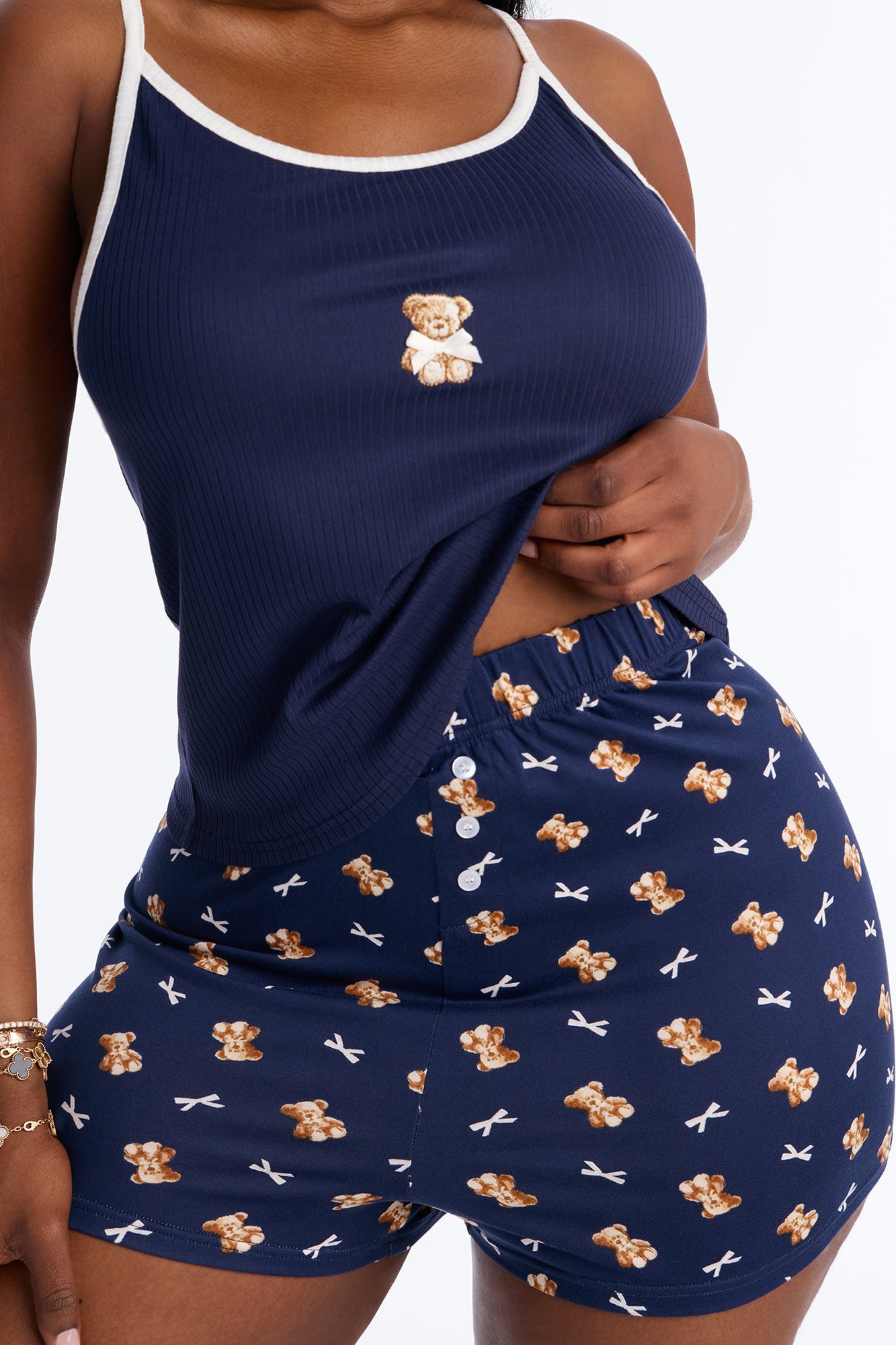 Can We Cuddle PJ Boxer Short Set - Navy/combo
