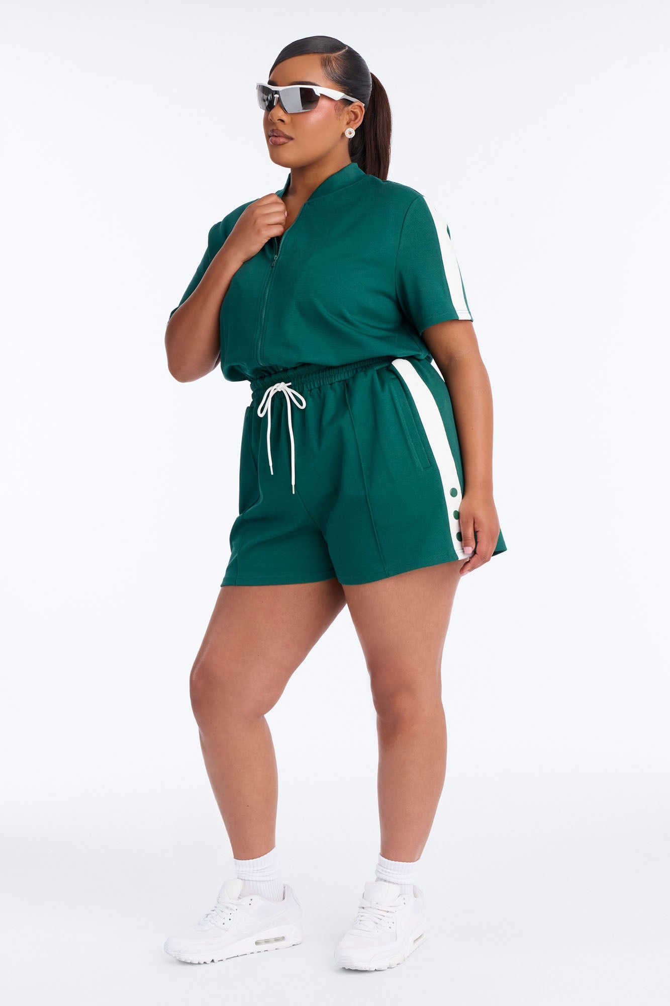 Lianna Short Sleeve Romper - Hunter