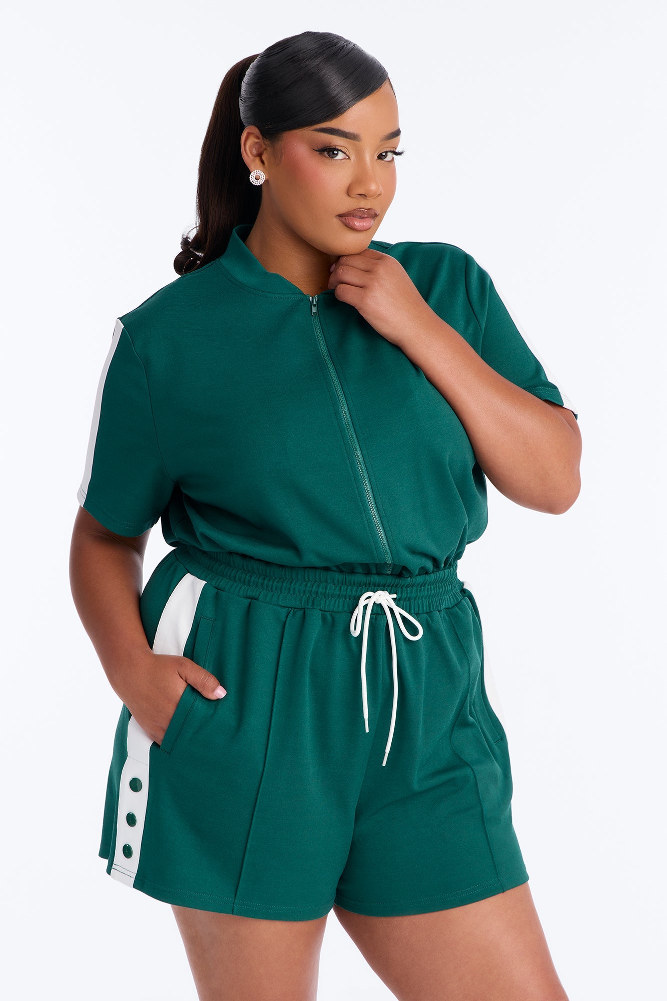 Lianna Short Sleeve Romper - Hunter
