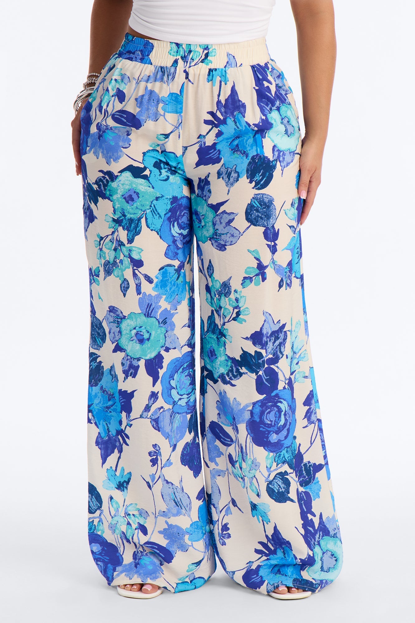 Sweet Bloom Wide Leg Pant - Blue