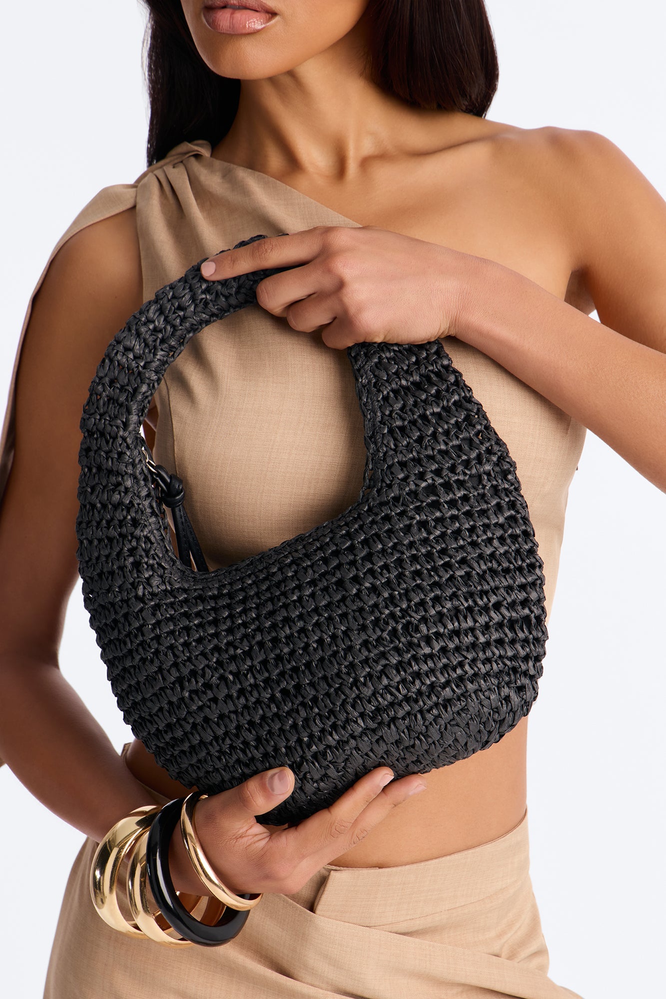 Amalfi Dreams Straw Bag - Black
