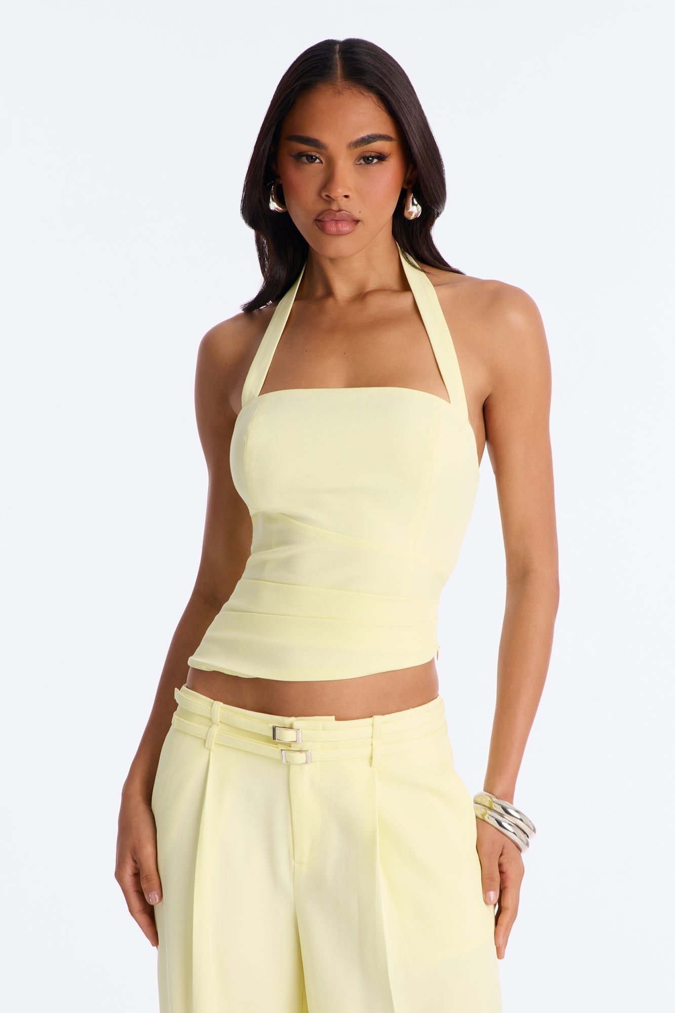 Keila Halter Pant Set - Butter Yellow