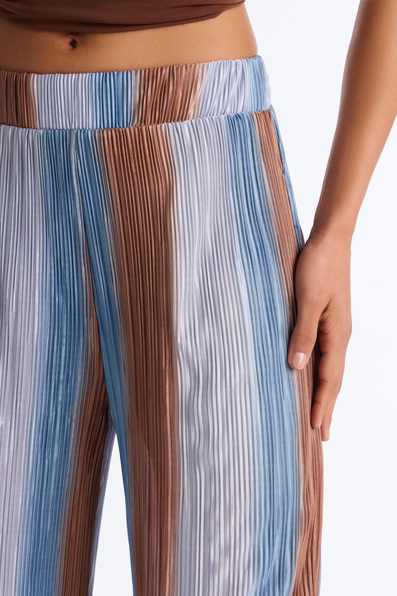 Pure Bliss Printed Plisse Pant - Royal/combo