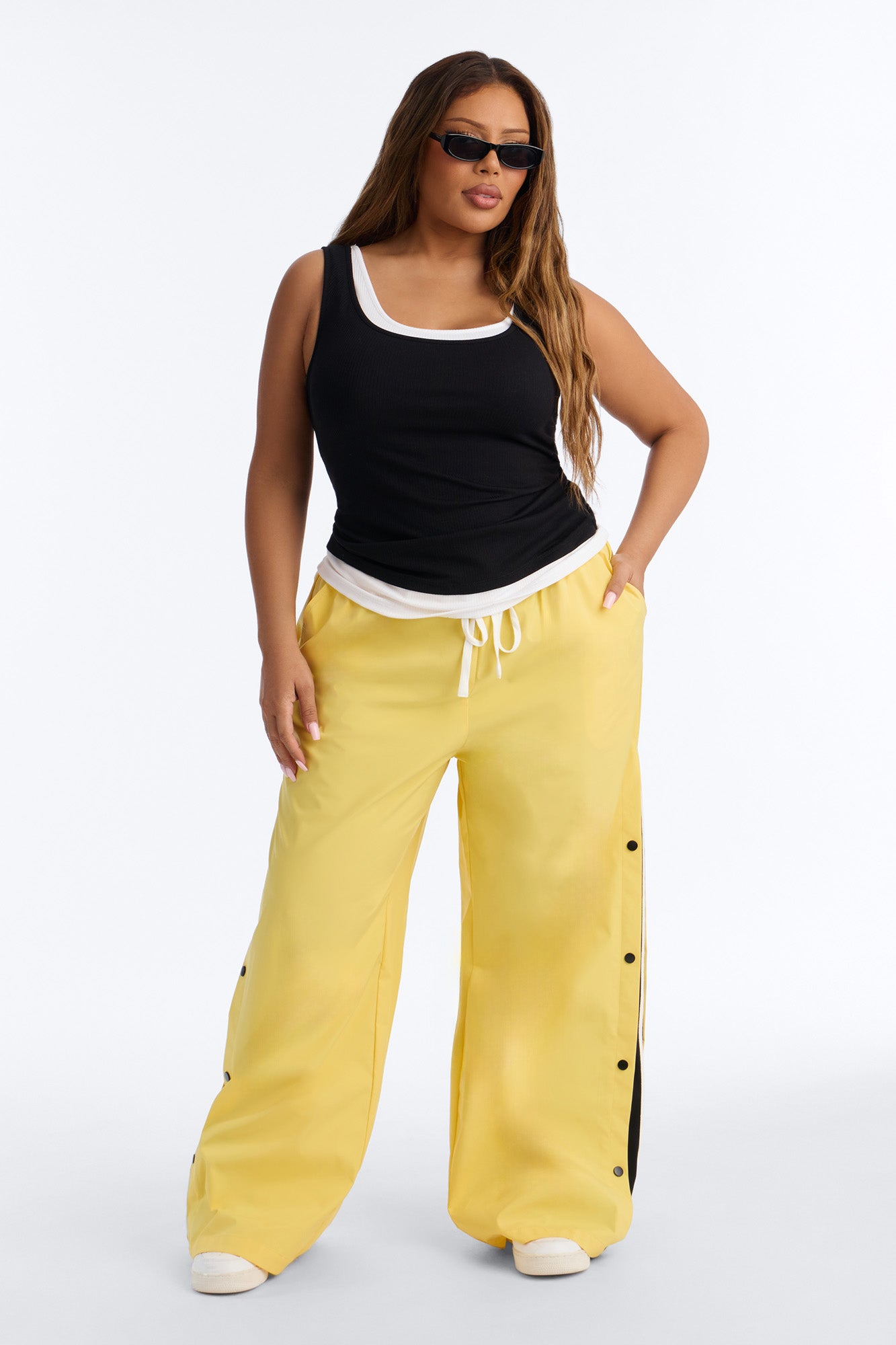 Jennie Snap Button Track Pant - Yellow