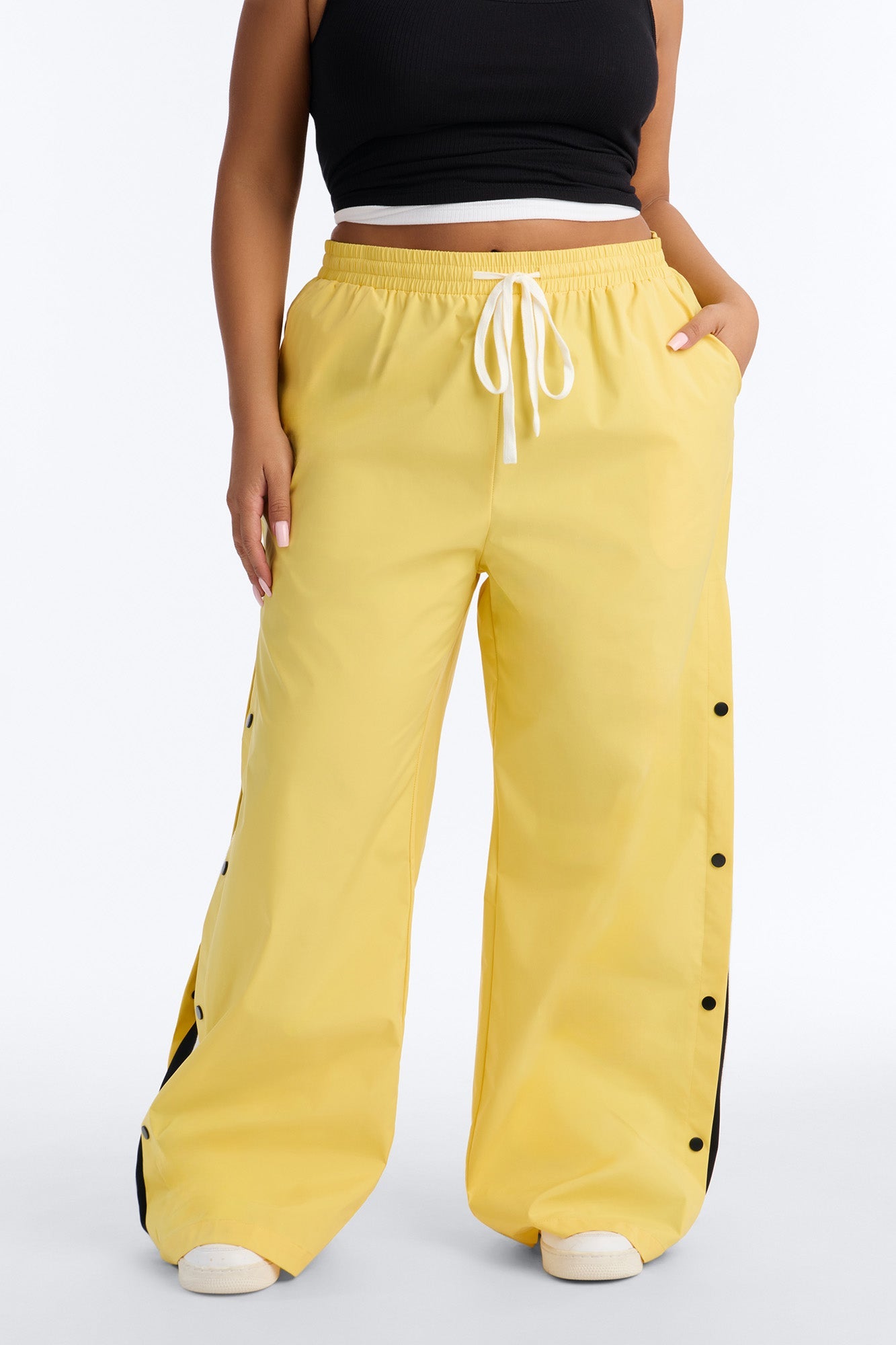 Jennie Snap Button Track Pant - Yellow