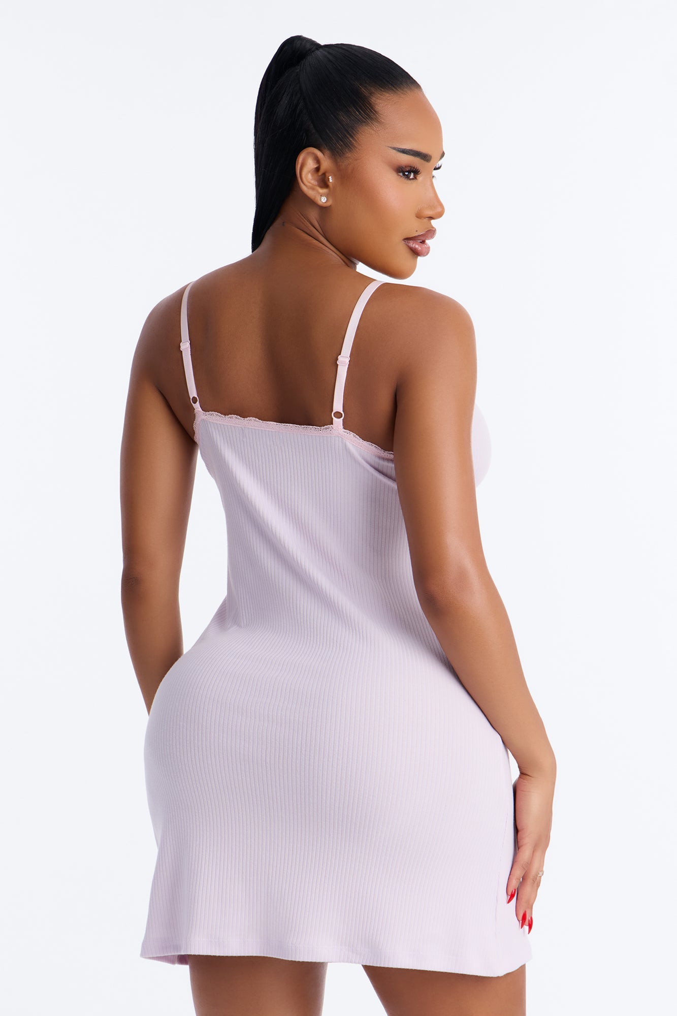 Getting Sleepy Ribbed Sleep Gown - Lavender