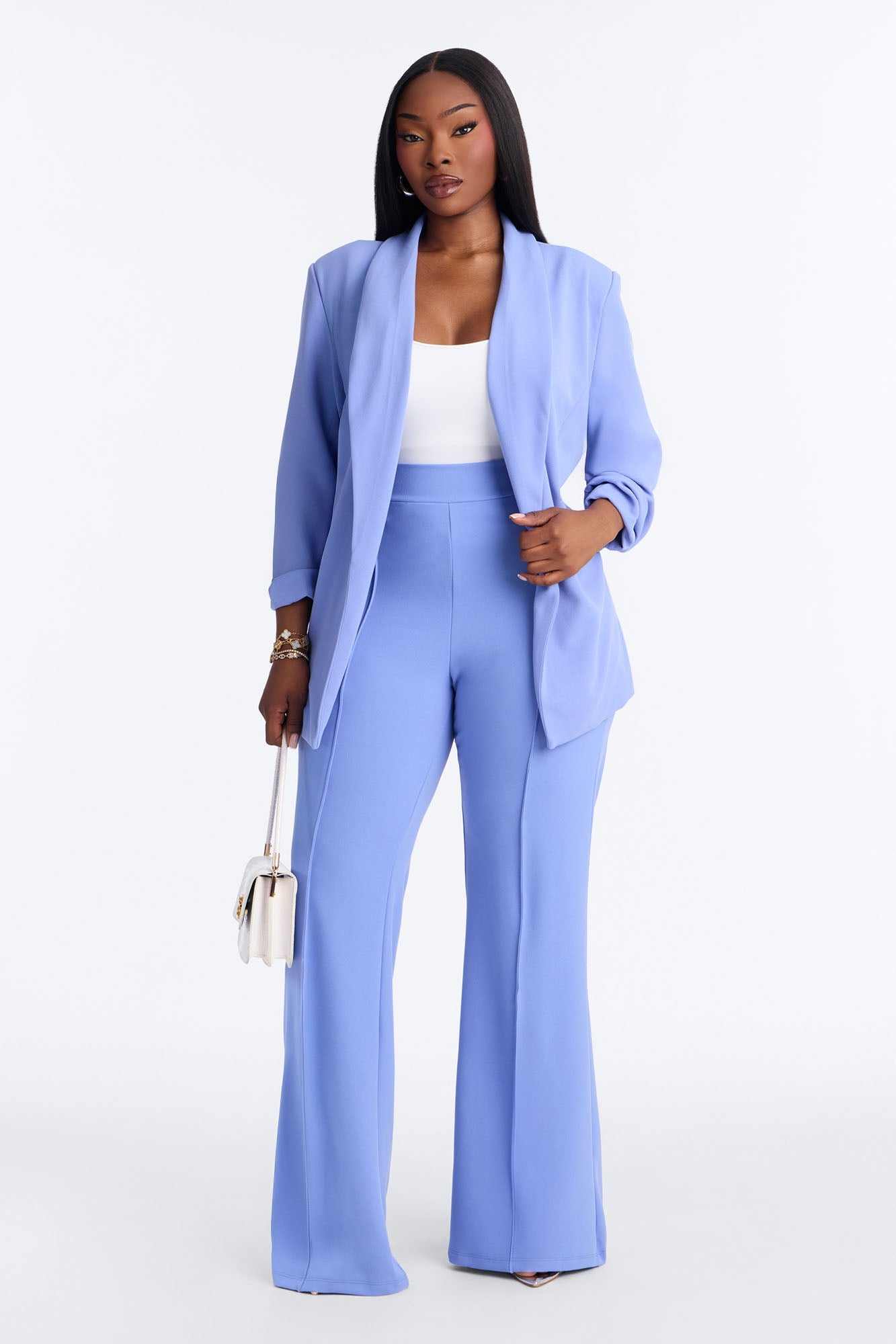 Victoria High Waisted Dress Pants - Periwinkle