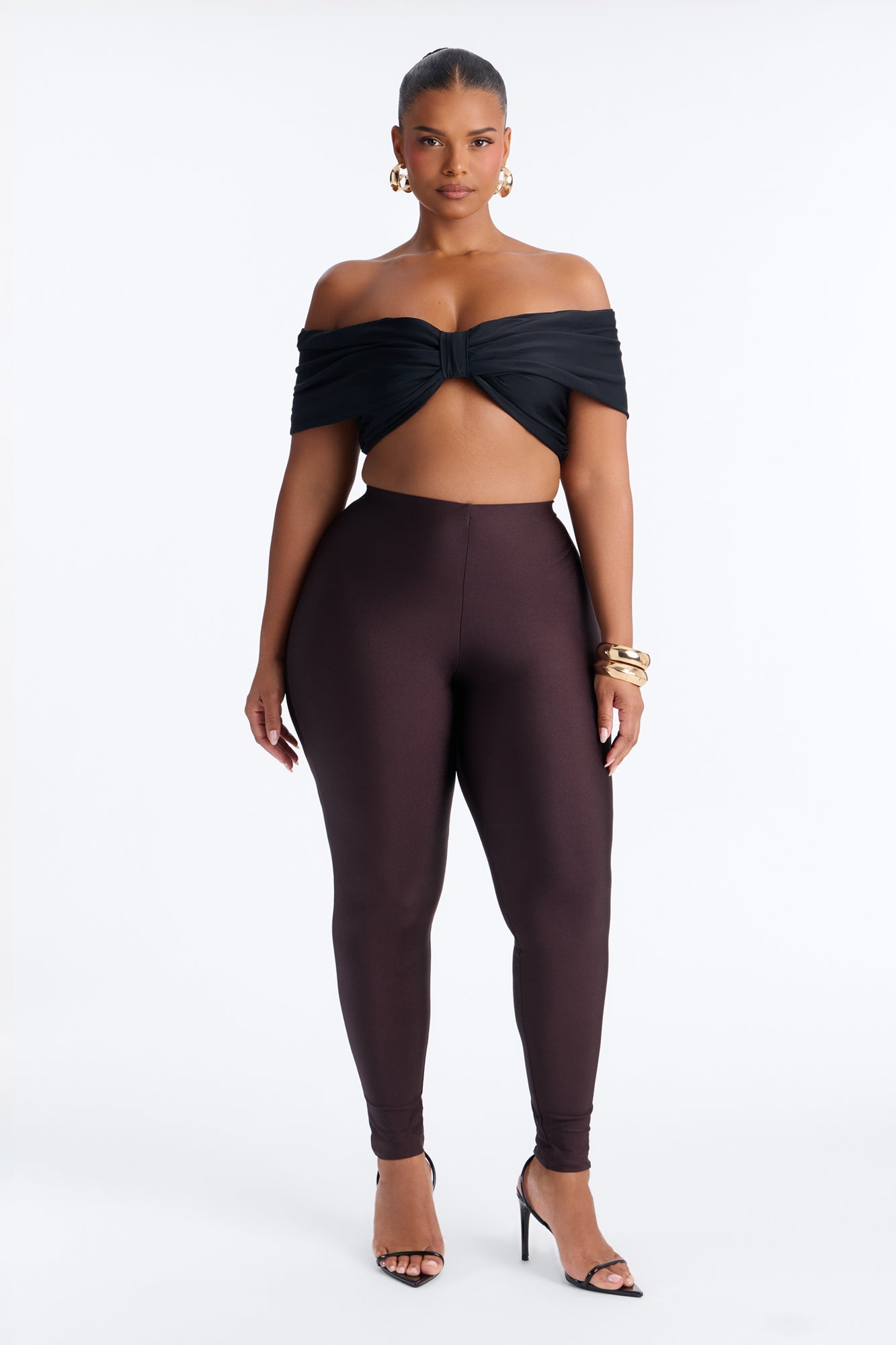 Tricot Low Rise Clean Waistband Legging - Chocolate