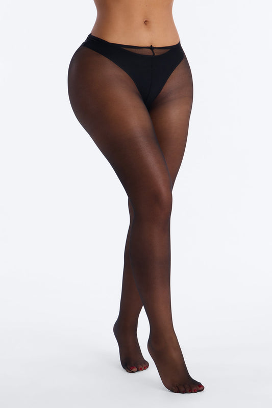 Low Waist Sheer Tights - Black