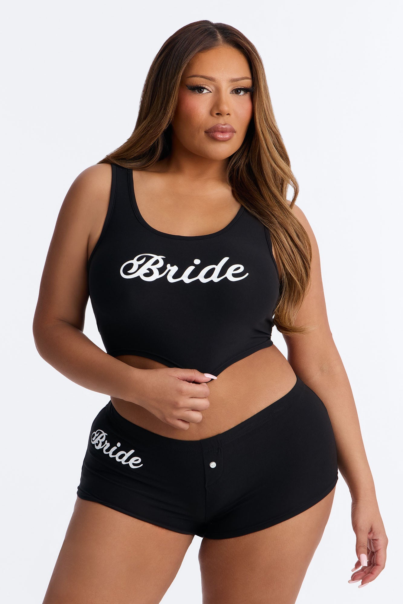 Bride PJ Tank & Short Set - Black