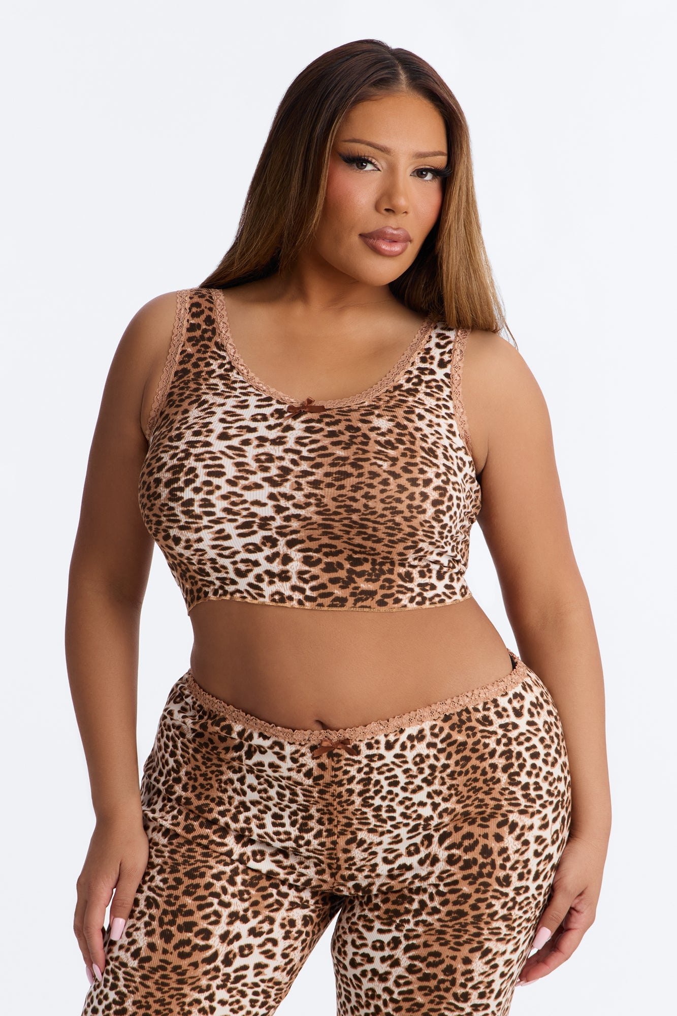 Midnight Meow PJ Pant Set - Leopard