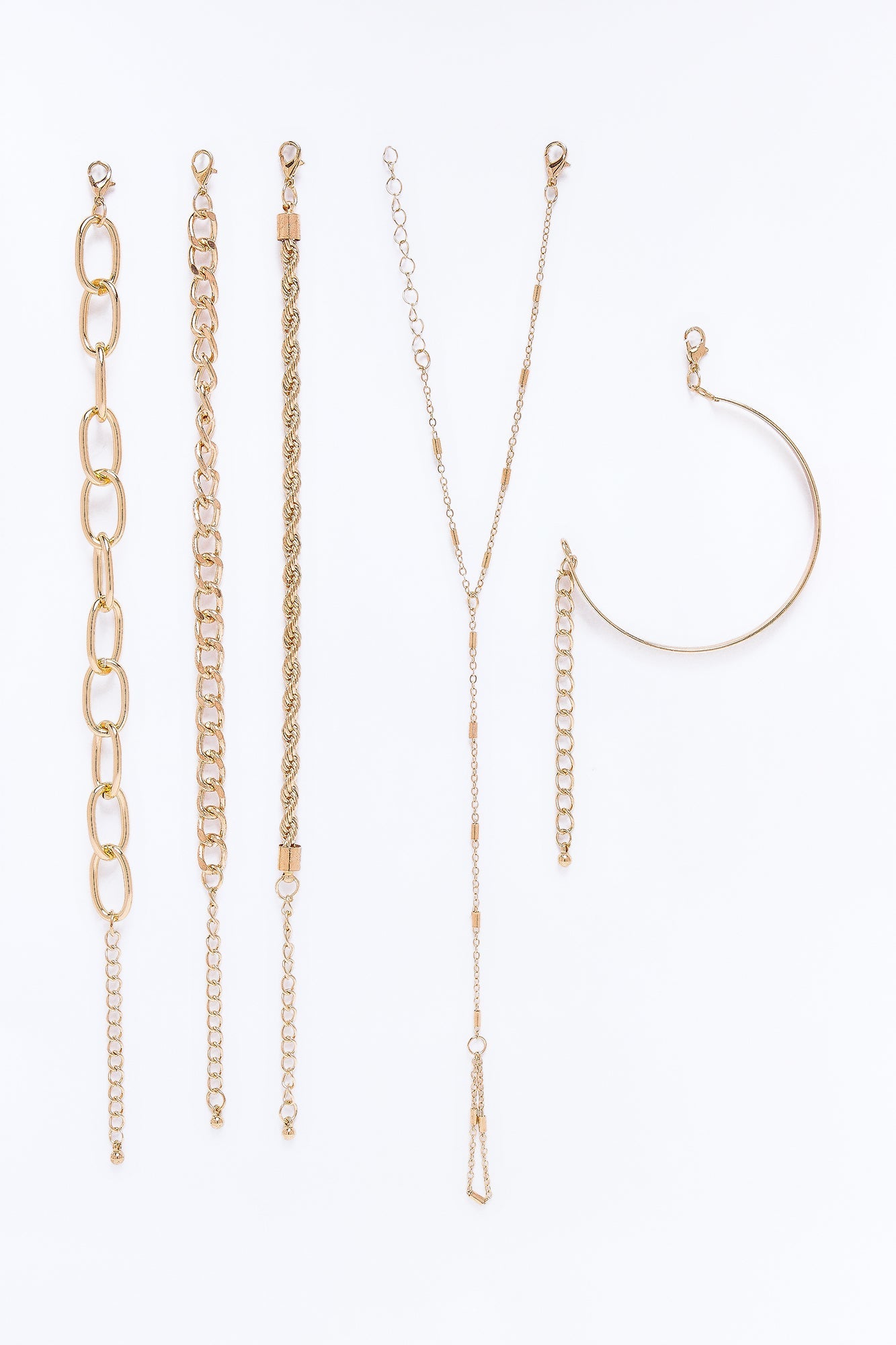 Lori 5 Piece Hand Chain Bracelet Set - Gold