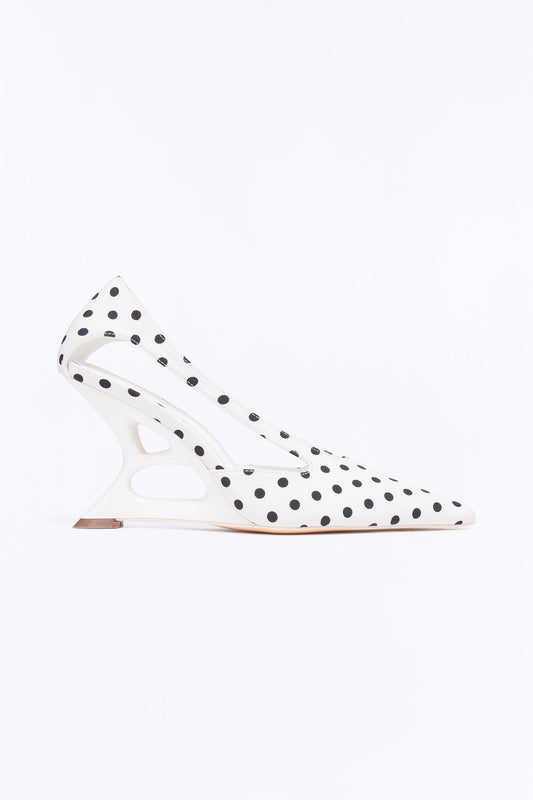 Galilea Novelty Wedge Pumps - White/Black