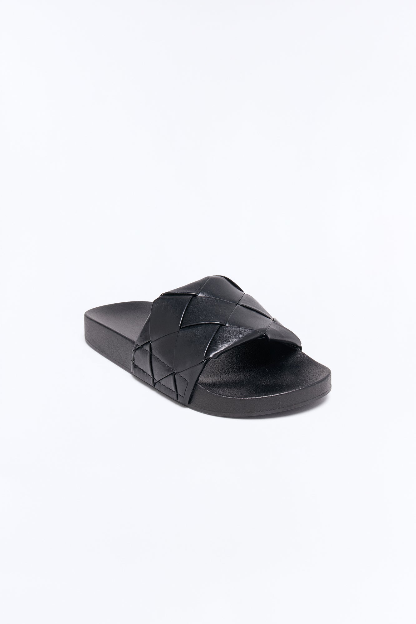 Caera Woven Strap Slides - Black