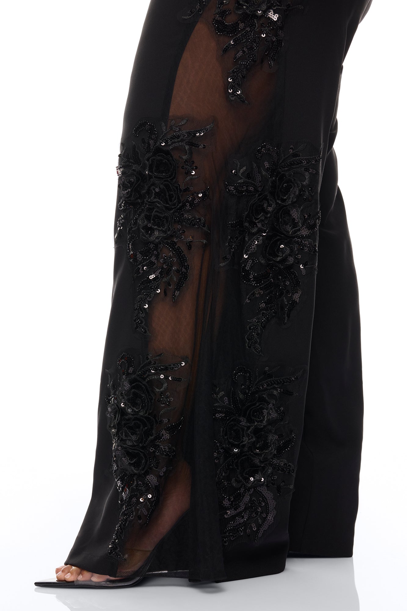 Sweet Serenity Embroidered Pant Set - Black