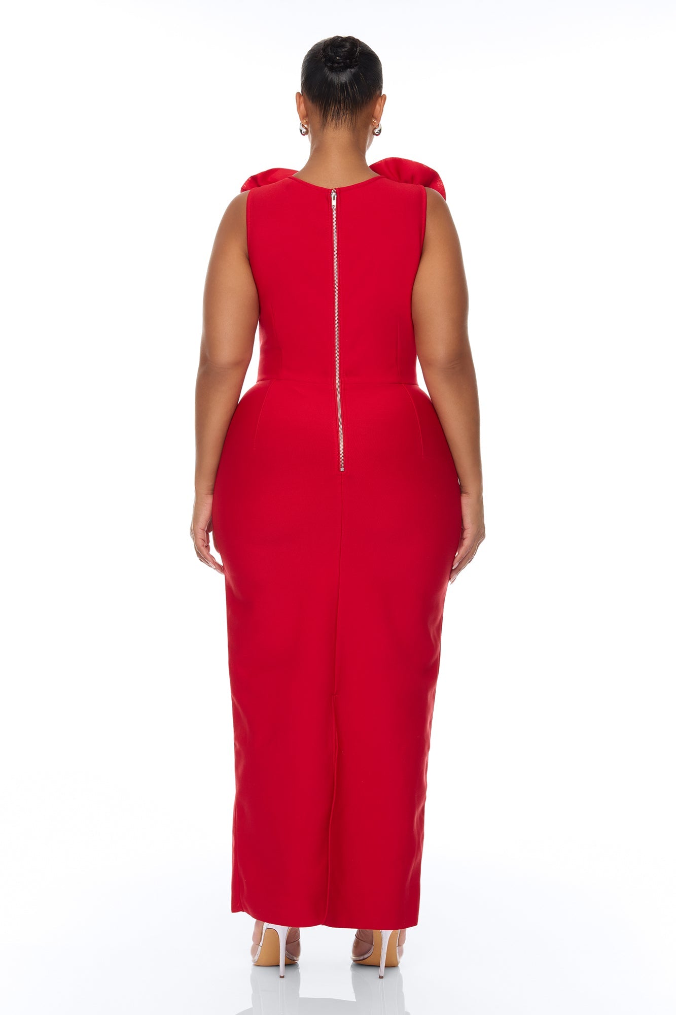Rosalia Rosette Bandage Maxi Dress - Red