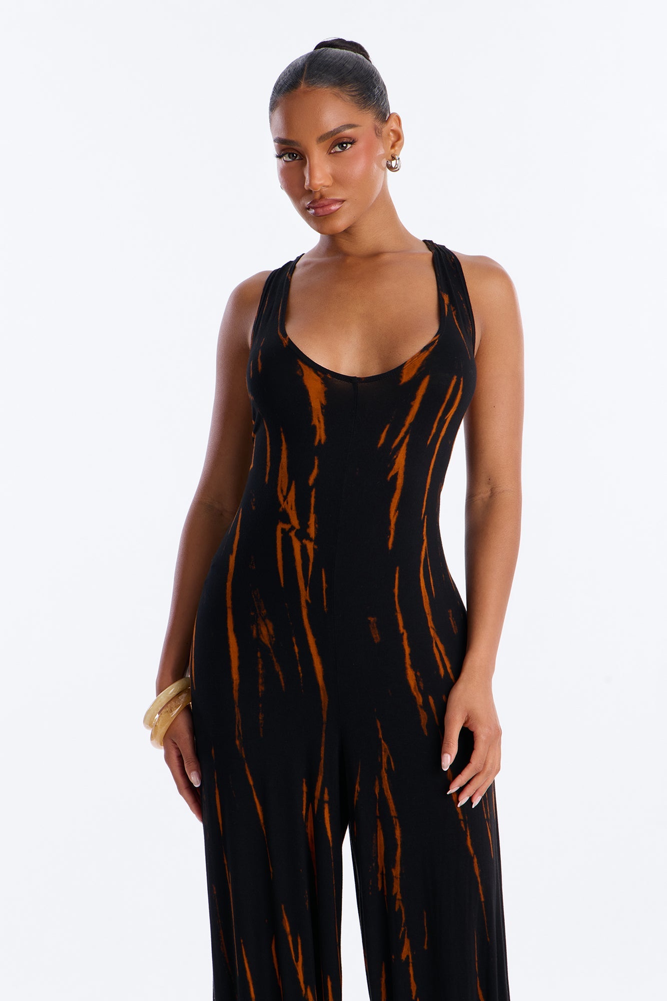 Rileigh Tie Dye Wide Leg Jumpsuit - Rust